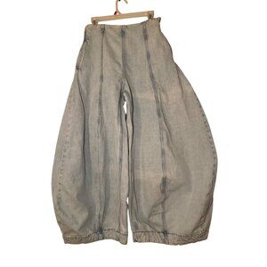 Zara ZW Collection High Waisted Balloon Leg Light Wash Pockets Jeans Size 4